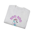 Boo Boo Crew Tee — Cute Phlebotomist Nurse RN PRN DR Ghost Nursing Pharmacy Tech Halloween T‑Shirt