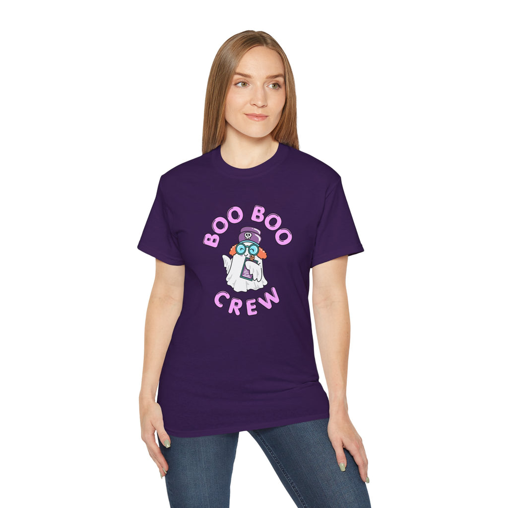 Boo Boo Crew Tee — Cute Ginger Redhead Nurse RN PRN DR Triage Ghosts Nursing Pharmacy Halloween T‑Shirt