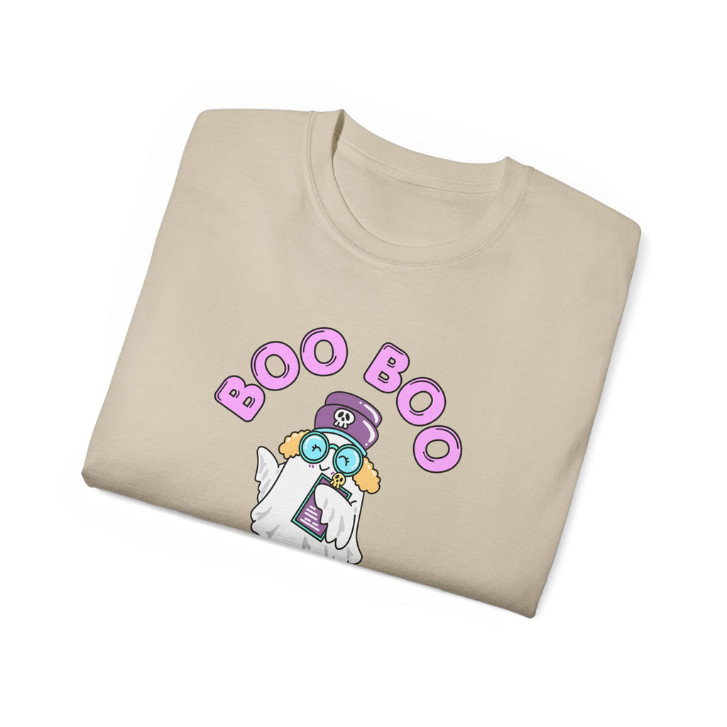 Boo Boo Crew Tee — Cute Blonde Nurse RN PRN DR Triage Ghosts Nursing Pharmacy Halloween T‑Shirt