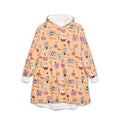 Cute Halloween Candy Pattern Hooded Blanket | Ghosts, Skulls, Lollipops