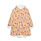 Cute Halloween Candy Pattern Hooded Blanket | Ghosts, Skulls, Lollipops