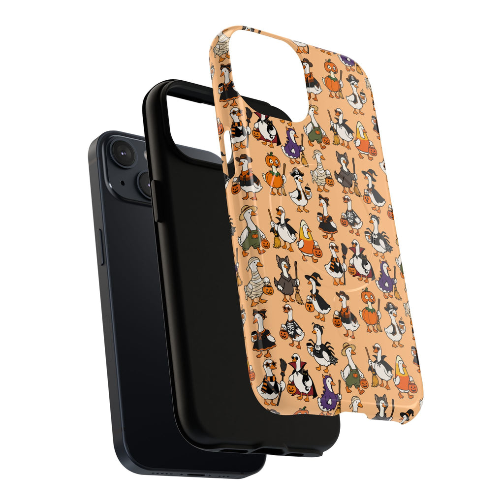 Cute Halloween Ducks phone case Orange | Tough Magnetic Case