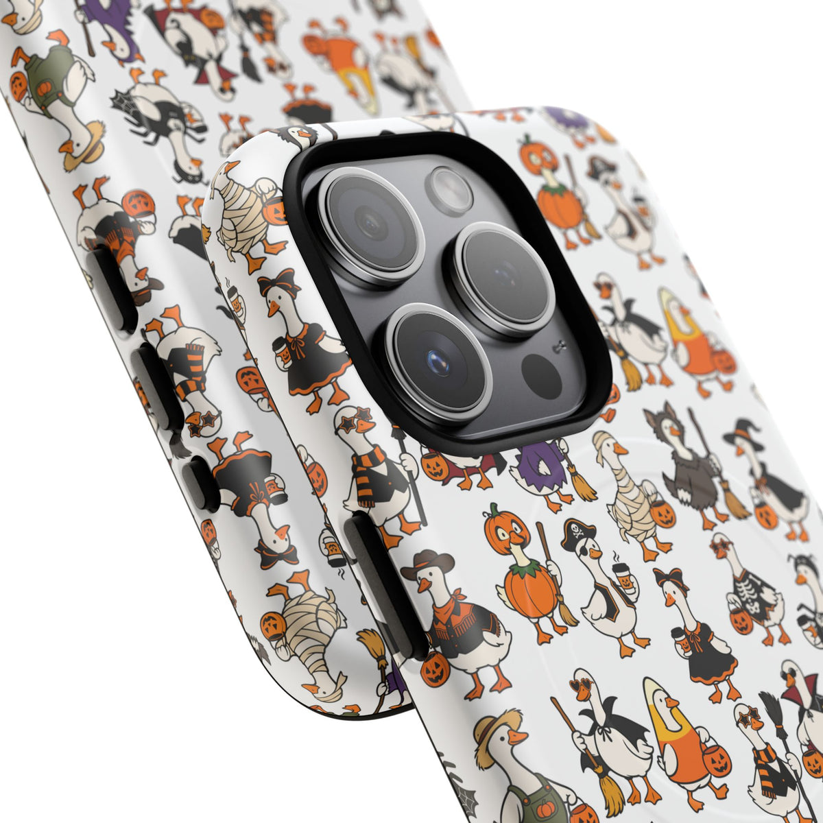 Cute Halloween Ducks phone case White| Tough Magnetic Case