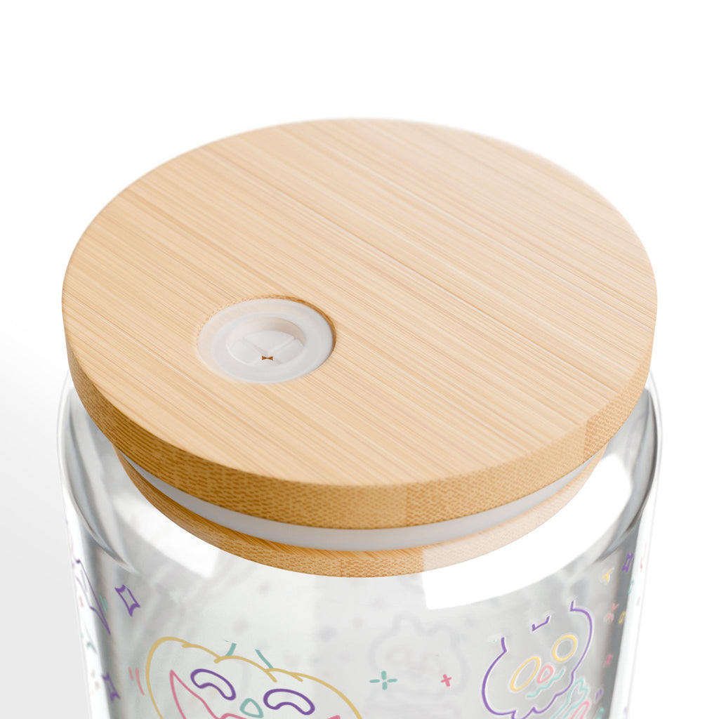 Cute Pastel Ghosts Sipper Glass Jar Halloween Cup