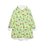 Cute Halloween Treats Pattern Hooded Blanket | Ghosts, Cupcakes, Lollipops, Ice Cream