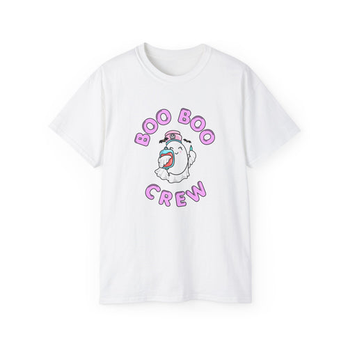 Boo Boo Crew Tee — Cute Phlebotomist Nurse RN PRN DR Ghost Nursing Pharmacy Halloween T‑Shirt