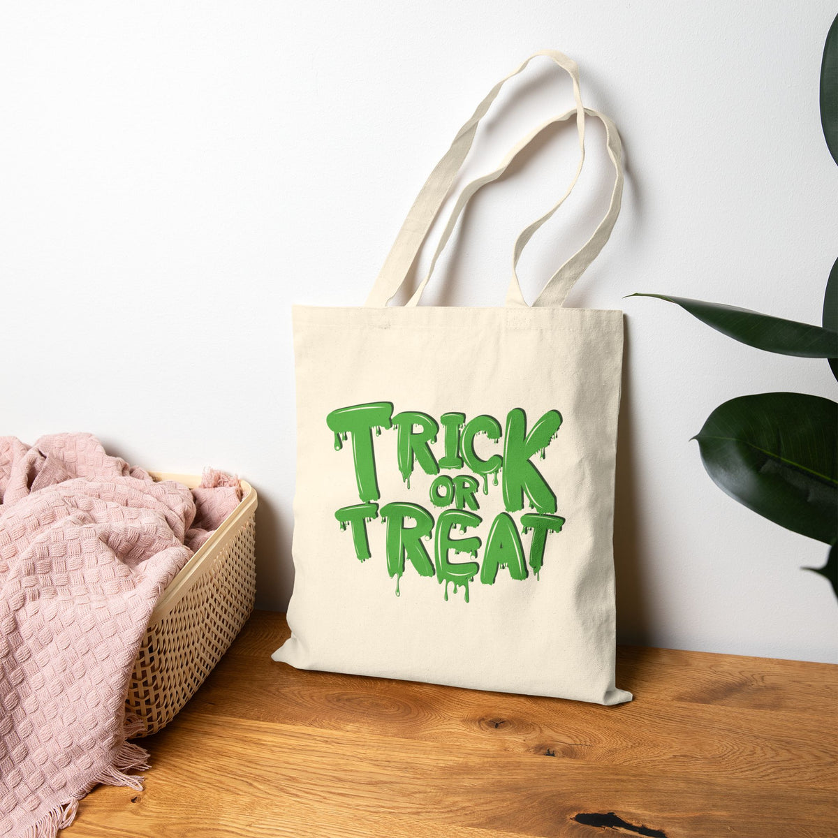Trick or Treat Canvas Tote — Halloween Candy Bag