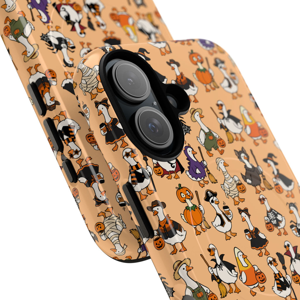 Cute Halloween Ducks phone case Orange | Tough Magnetic Case