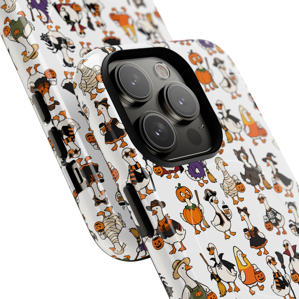 Cute Halloween Ducks phone case White| Tough Magnetic Case
