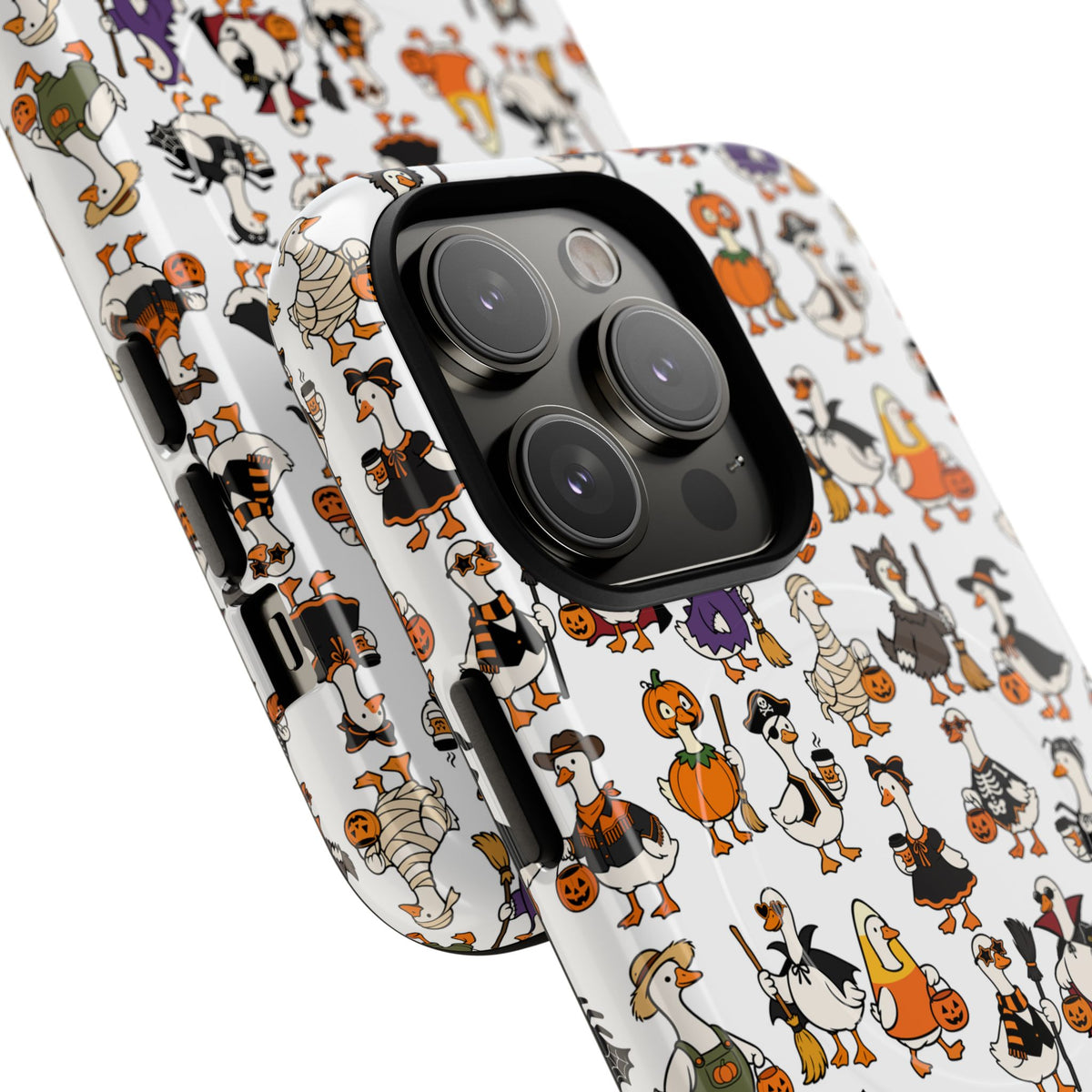 Cute Halloween Ducks phone case White| Tough Magnetic Case