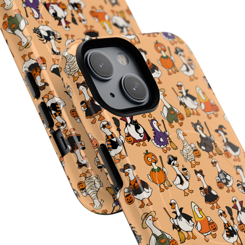 Cute Halloween Ducks phone case Orange | Tough Magnetic Case