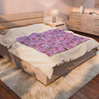 Cute Halloween Candy Pattern Velveteen Plush Blanket | Ghosts, Candy Corn, Cupcakes