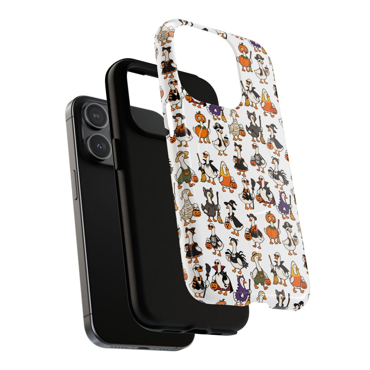 Cute Halloween Ducks phone case White| Tough Magnetic Case