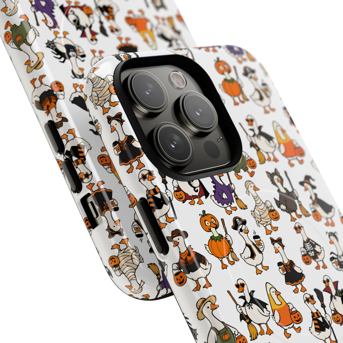 Cute Halloween Ducks phone case White| Tough Magnetic Case
