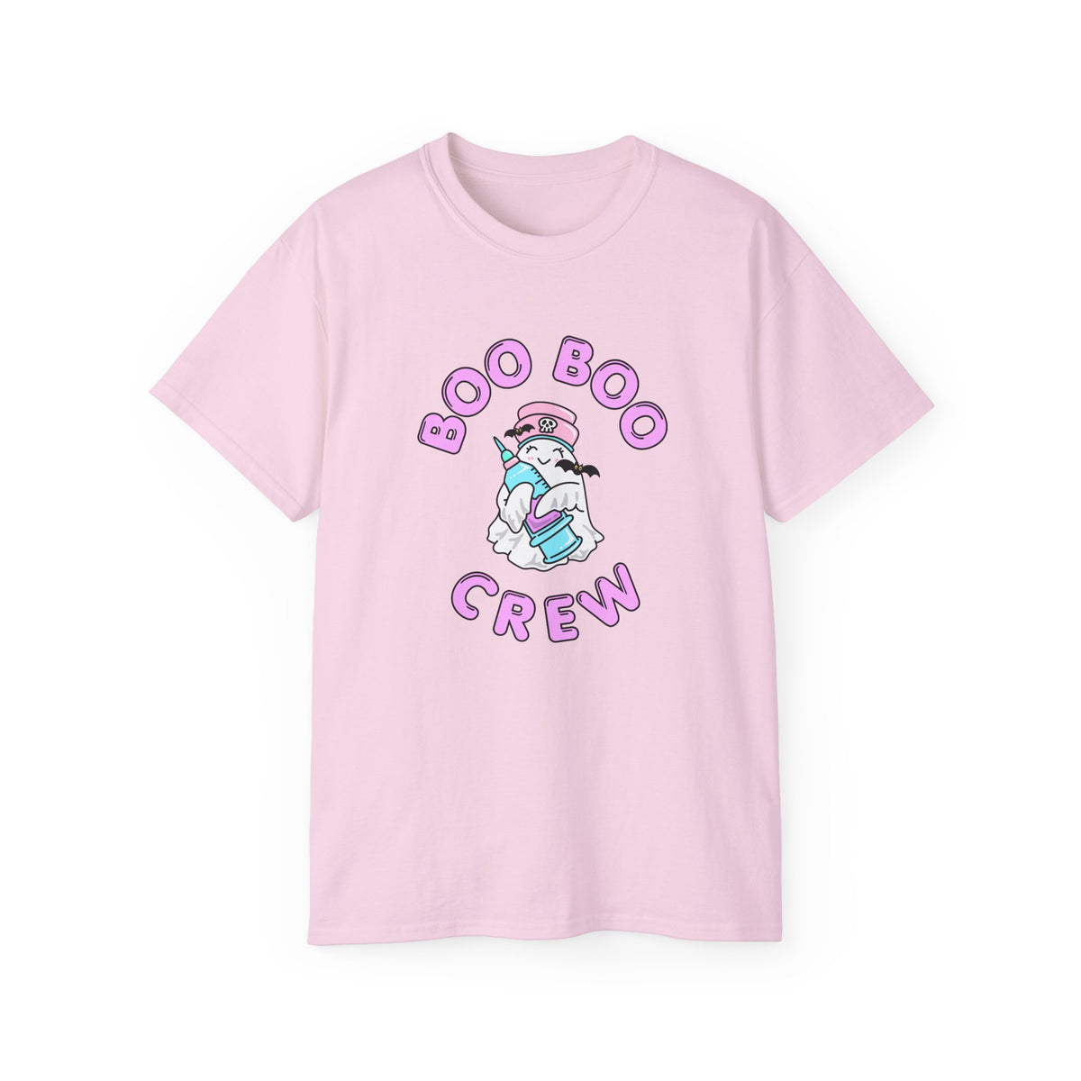 Boo Boo Crew Tee — Cute Phlebotomist Nurse RN PRN DR Ghost Nursing Pharmacy Tech Halloween T‑Shirt