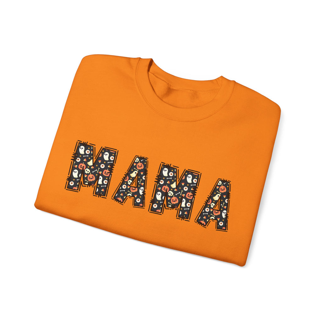 Halloween MAMA sweatshirt | Pumpkin ghost skull lettering crewneck