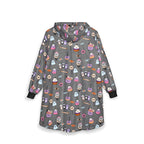 Cute Halloween Candy Pattern Hooded Blanket | Ghosts, Skulls, Cupcakes