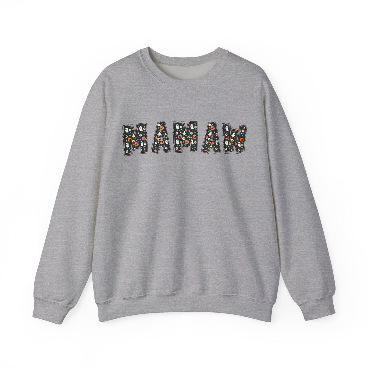 Mamaw Pumpkin Skull Halloween Sweatshirt | Grandma Embroidered Autumn Crew