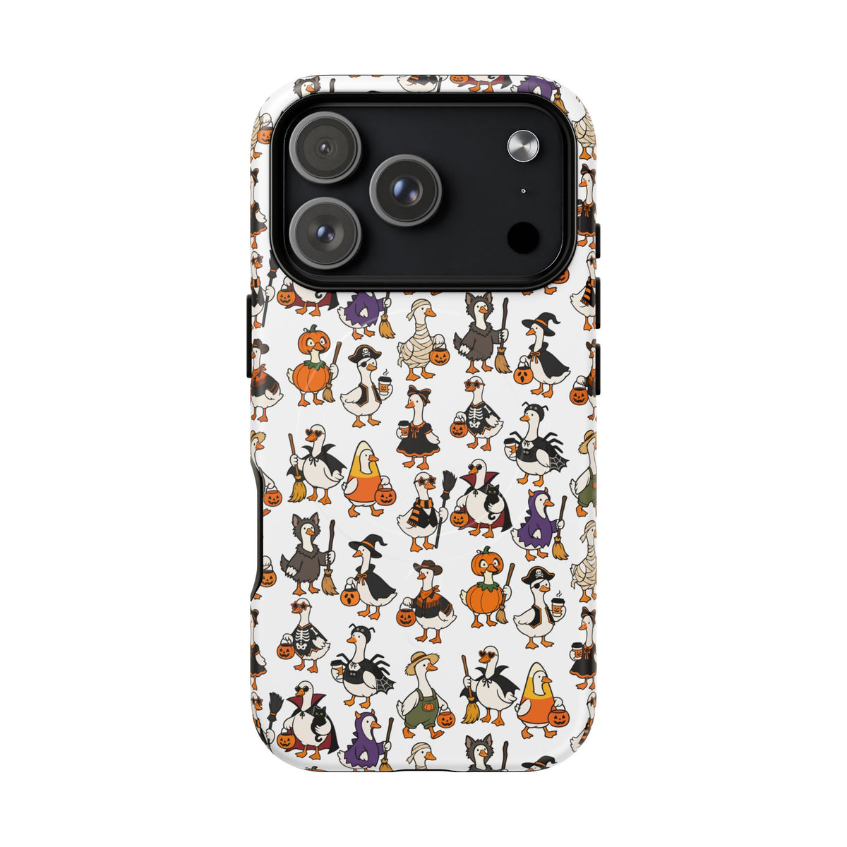Cute Halloween Ducks phone case White| Tough Magnetic Case