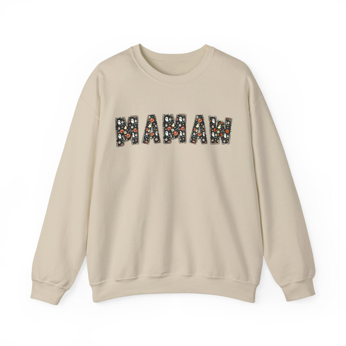 Mamaw Pumpkin Skull Halloween Sweatshirt | Grandma Embroidered Autumn Crew