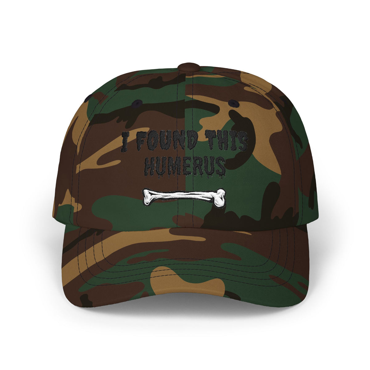 I Found This Humerus bone Dad Cap | Funny Skeleton Skull Hat | Halloween Pun