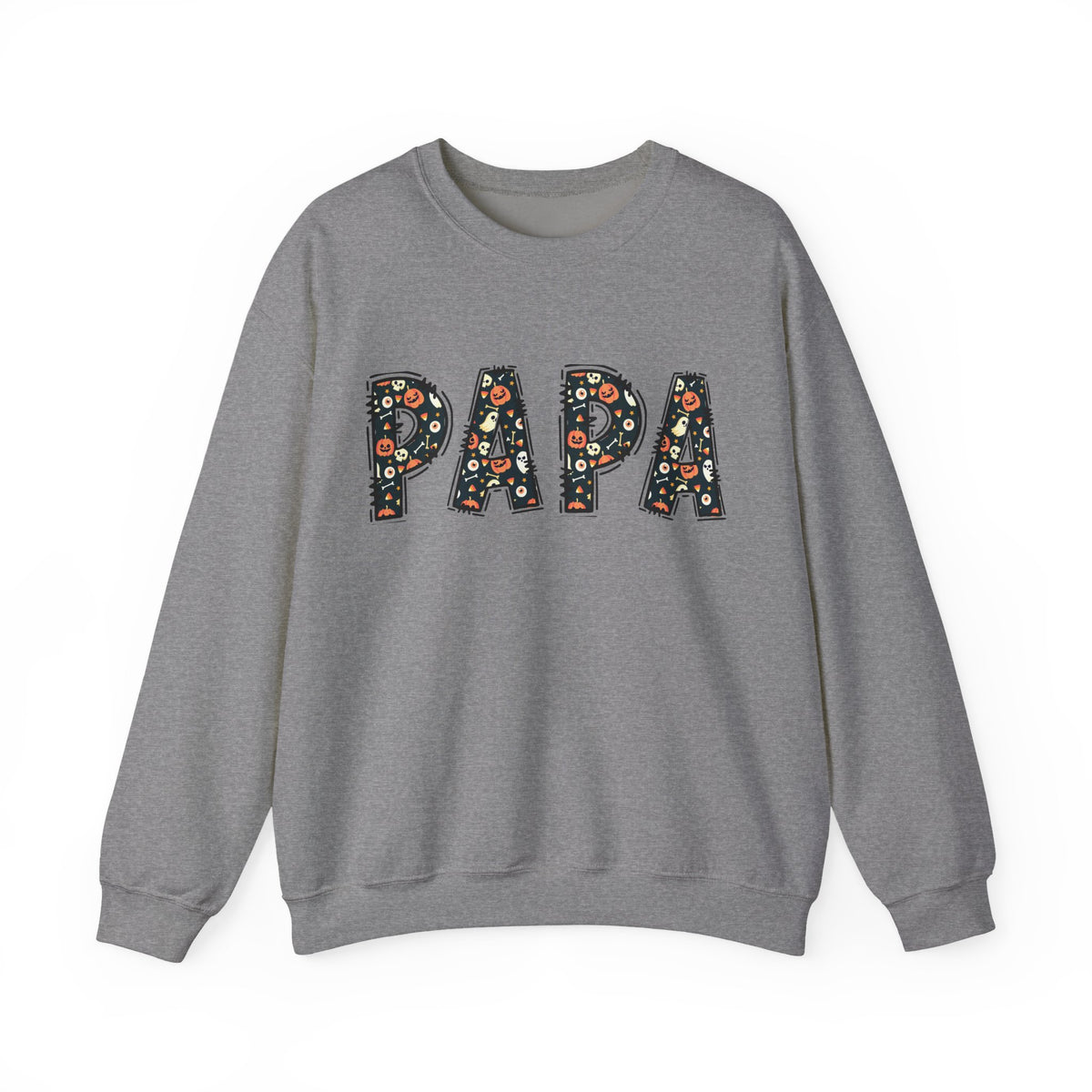 Papa Pumpkin Skull Halloween Sweatshirt | Dad Father Grandpa Grandfather Autumn Crew Halloween Sweater