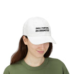 Small Pumpkins Big Broomstick Dad Cap | Funny Halloween Pun Mens Humor | Embroidered Slogan Baseball Hat