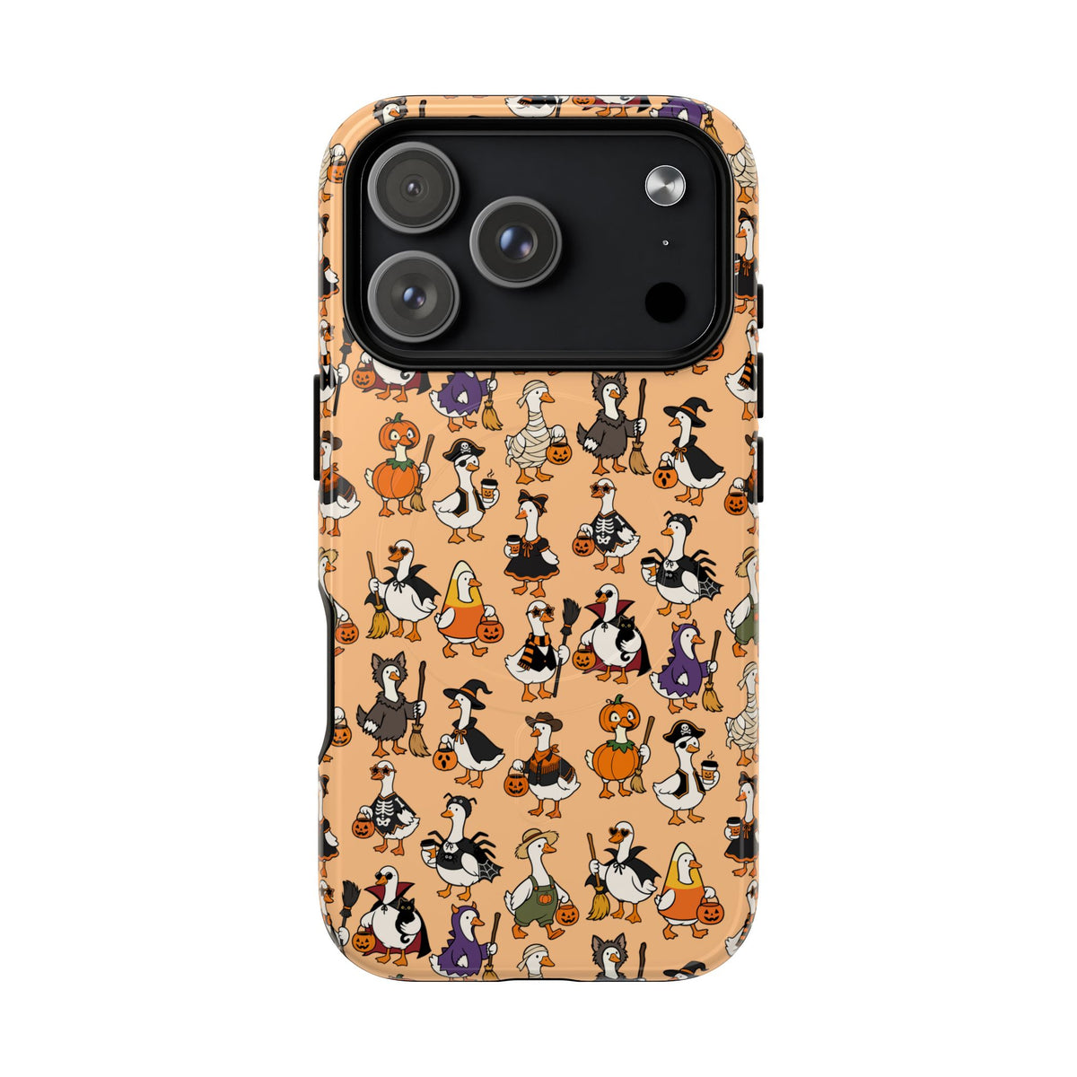 Cute Halloween Ducks phone case Orange | Tough Magnetic Case