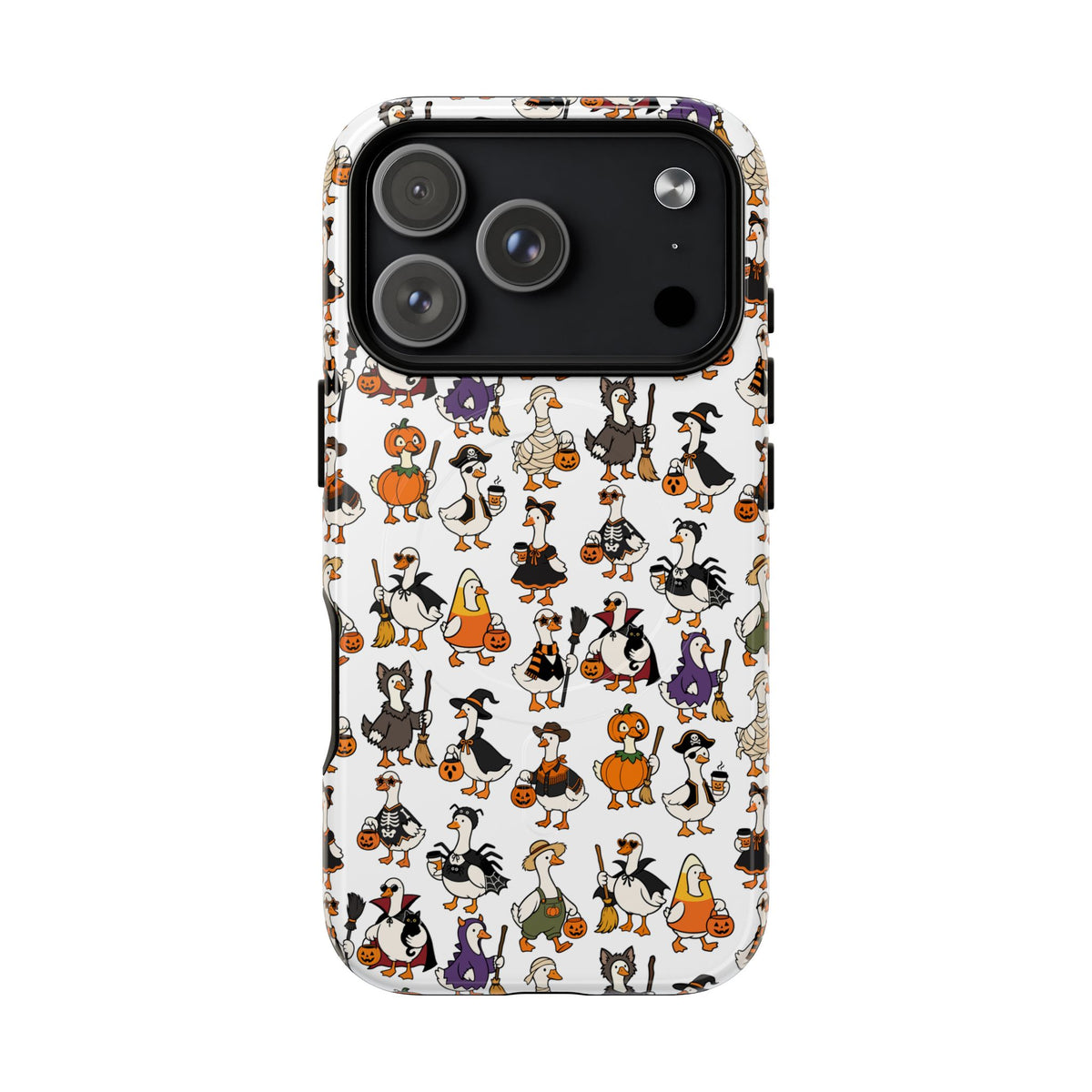 Cute Halloween Ducks phone case White| Tough Magnetic Case
