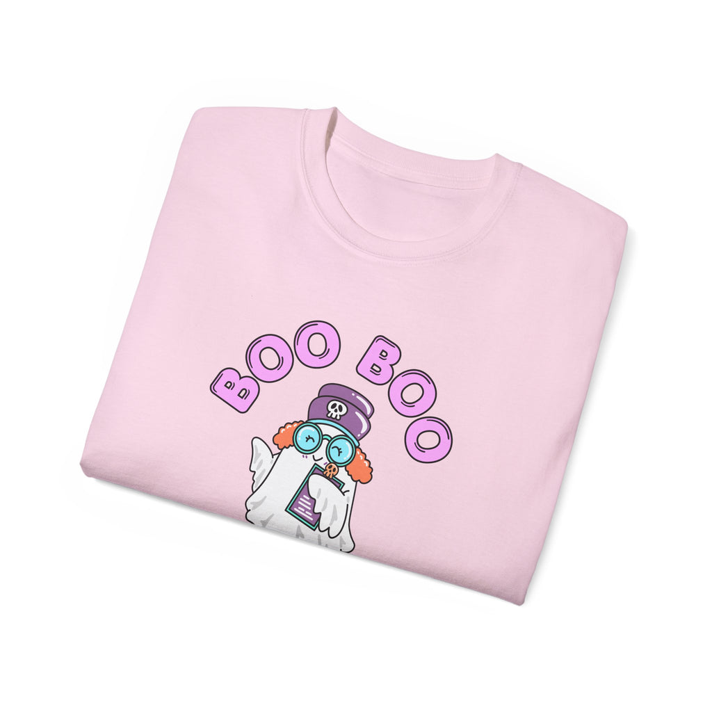 Boo Boo Crew Tee — Cute Ginger Redhead Nurse RN PRN DR Triage Ghosts Nursing Pharmacy Halloween T‑Shirt