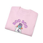 Boo Boo Crew Tee — Cute Ginger Redhead Nurse RN PRN DR Triage Ghosts Nursing Pharmacy Halloween T‑Shirt