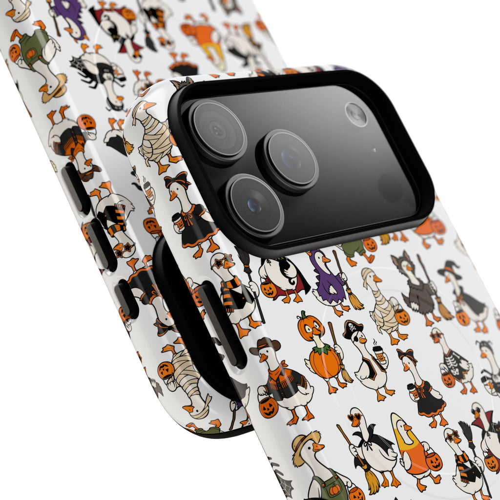 Cute Halloween Ducks phone case White| Tough Magnetic Case