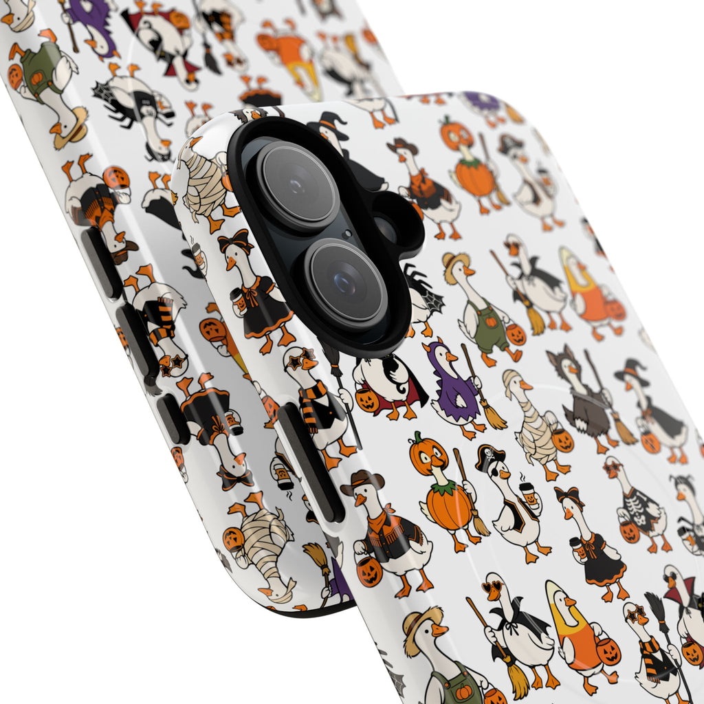 Cute Halloween Ducks phone case White| Tough Magnetic Case