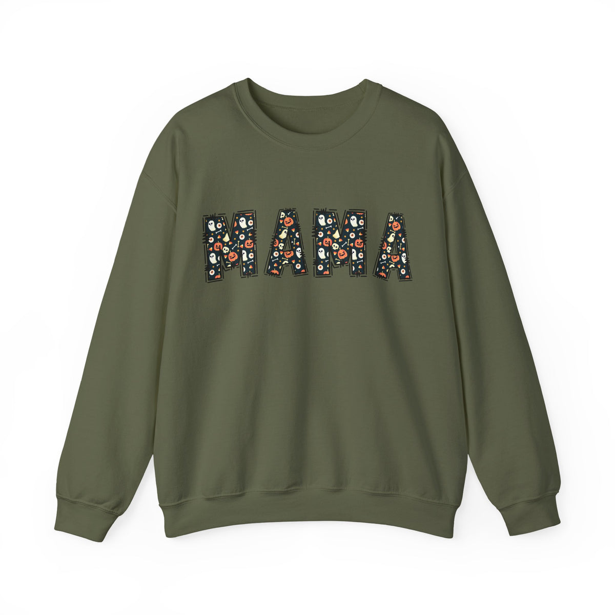 Halloween MAMA sweatshirt | Pumpkin ghost skull lettering crewneck