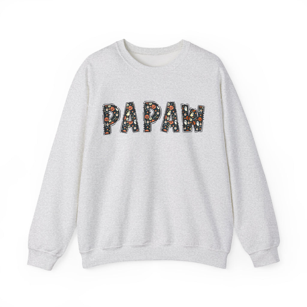 Papaw Pumpkin Skull Halloween Sweatshirt | Grandpa Autumn Crew Halloween Sweater