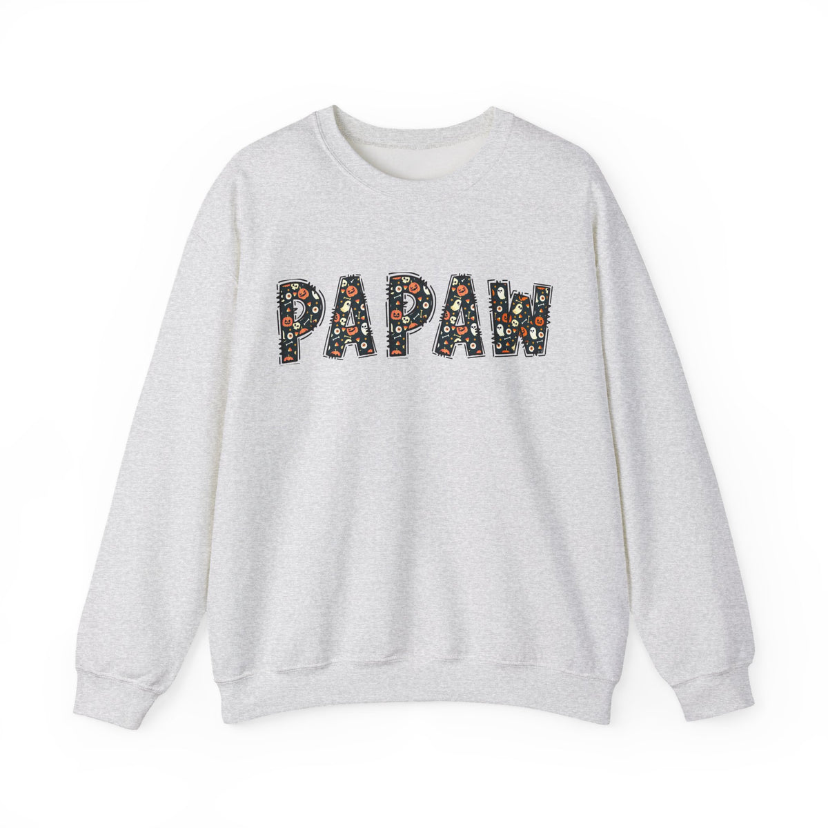 Papaw Pumpkin Skull Halloween Sweatshirt | Grandpa Autumn Crew Halloween Sweater
