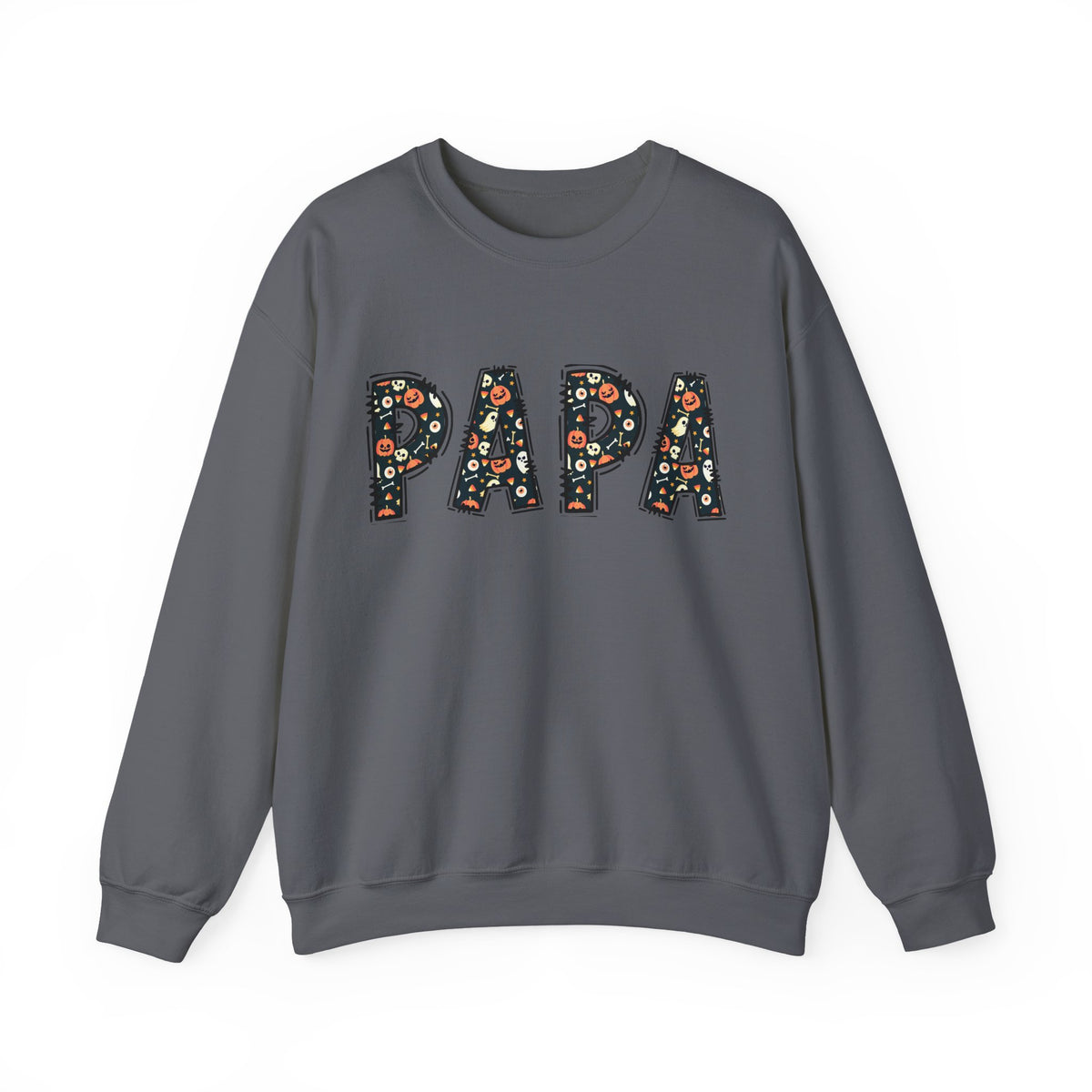 Papa Pumpkin Skull Halloween Sweatshirt | Dad Father Grandpa Grandfather Autumn Crew Halloween Sweater