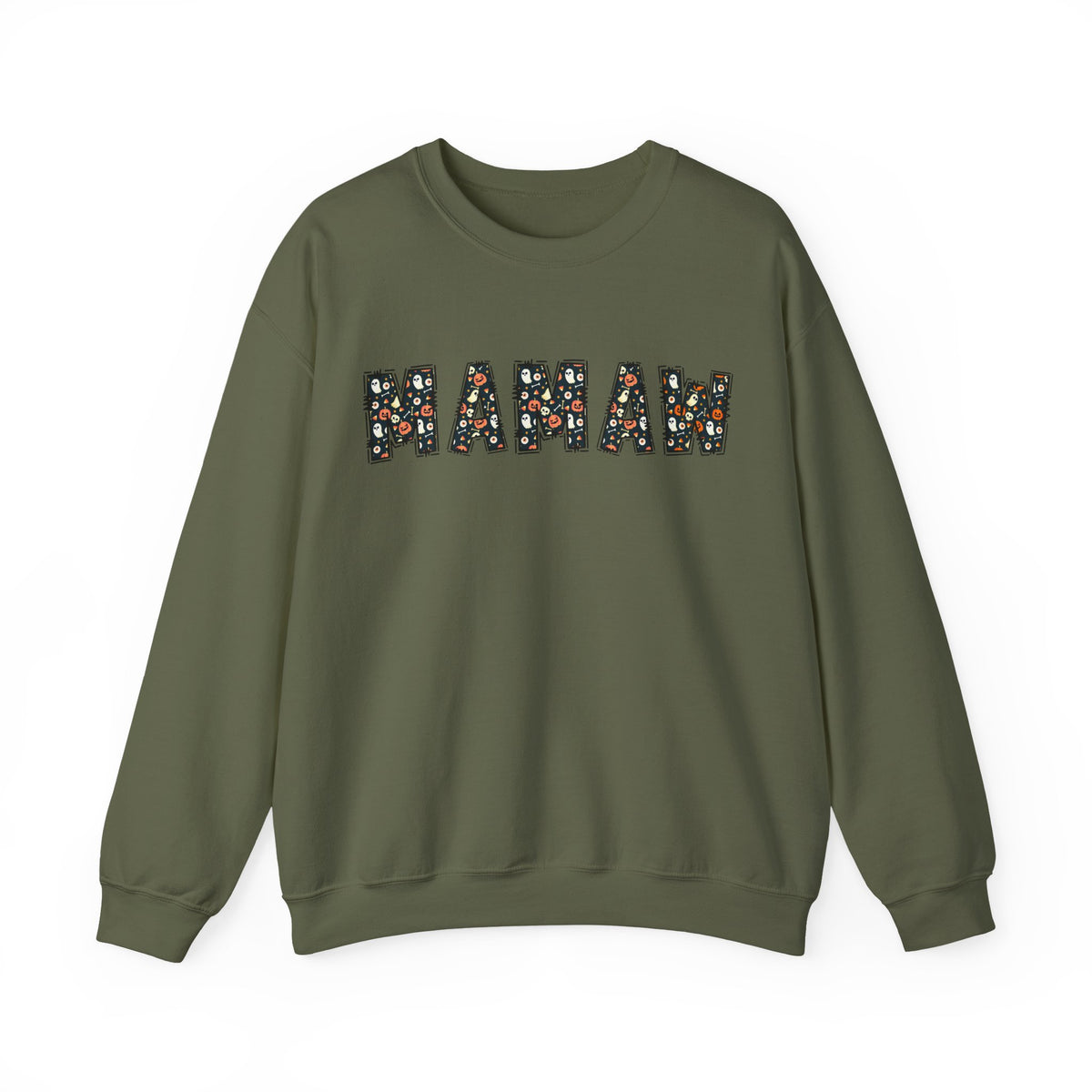 Mamaw Pumpkin Skull Halloween Sweatshirt | Grandma Embroidered Autumn Crew