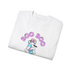 Boo Boo Crew Tee — Cute Phlebotomist Nurse RN PRN DR Ghost Nursing Pharmacy Tech Halloween T‑Shirt
