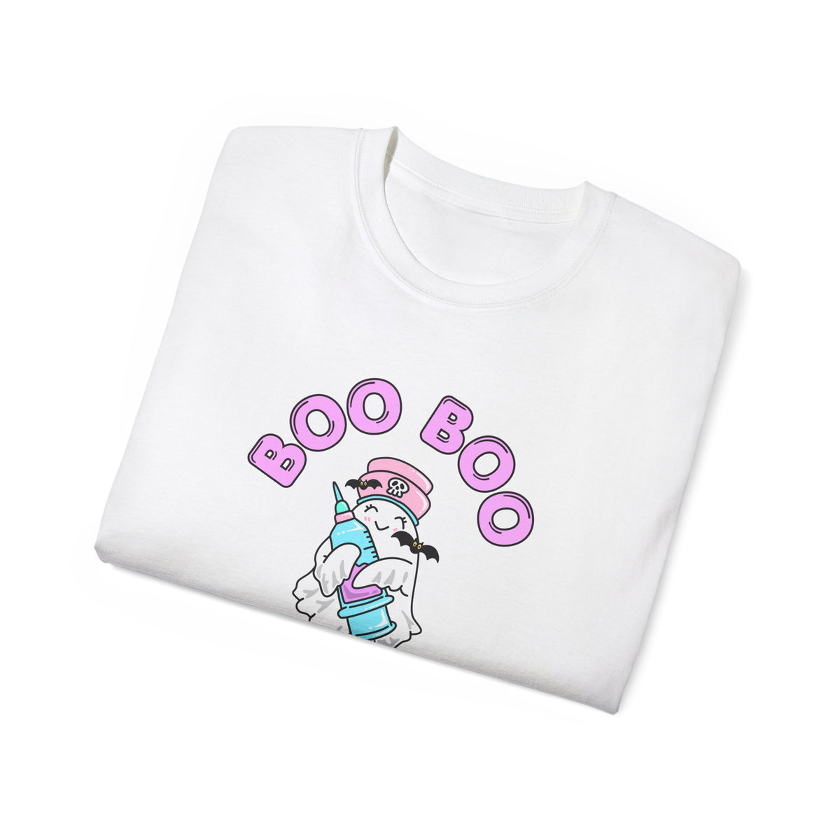 Boo Boo Crew Tee — Cute Phlebotomist Nurse RN PRN DR Ghost Nursing Pharmacy Tech Halloween T‑Shirt