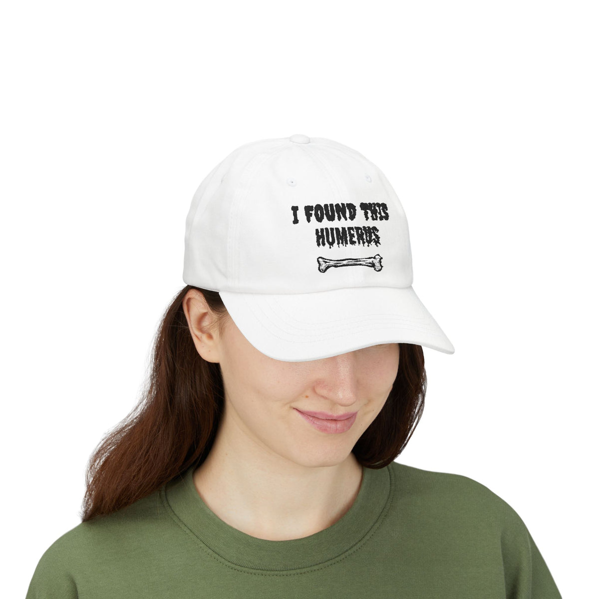 I Found This Humerus bone Dad Cap | Funny Skeleton Skull Hat | Halloween Pun