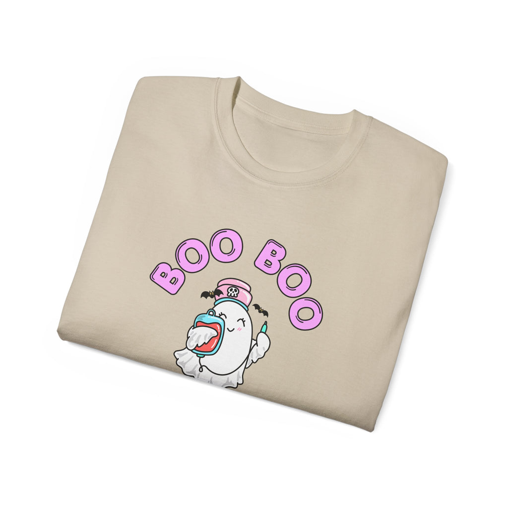 Boo Boo Crew Tee — Cute Phlebotomist Nurse RN PRN DR Ghost Nursing Pharmacy Halloween T‑Shirt