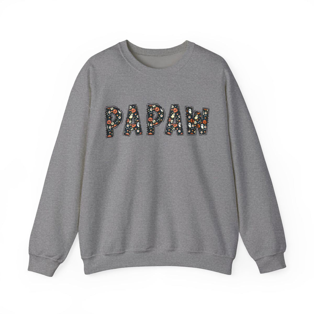 Papaw Pumpkin Skull Halloween Sweatshirt | Grandpa Autumn Crew Halloween Sweater