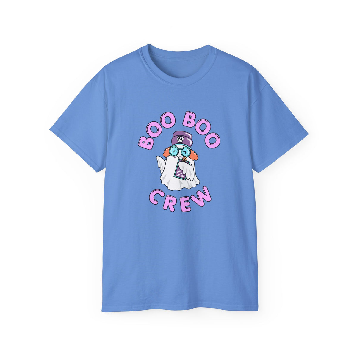 Boo Boo Crew Tee — Cute Ginger Redhead Nurse RN PRN DR Triage Ghosts Nursing Pharmacy Halloween T‑Shirt