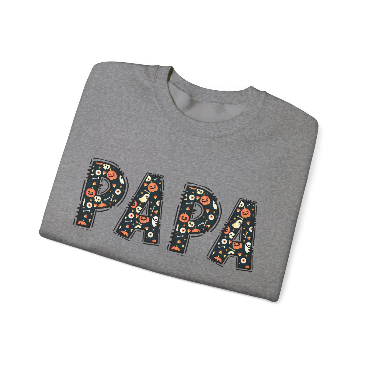 Papa Pumpkin Skull Halloween Sweatshirt | Dad Father Grandpa Grandfather Autumn Crew Halloween Sweater