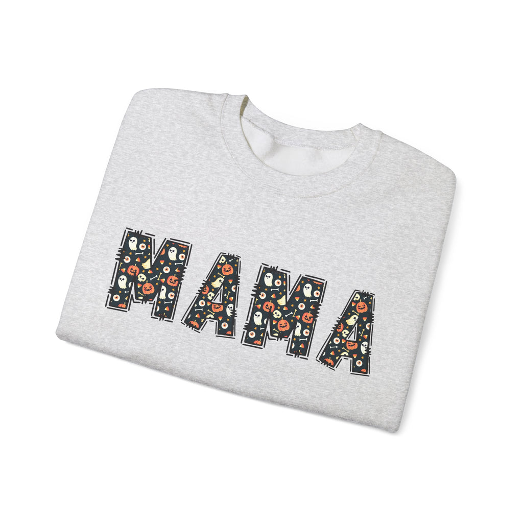 Halloween MAMA sweatshirt | Pumpkin ghost skull lettering crewneck