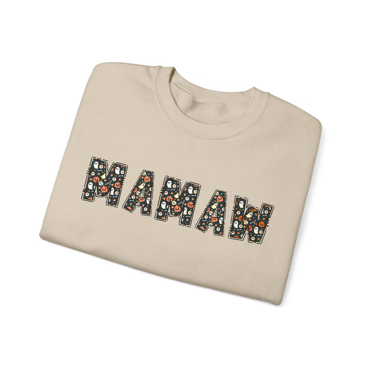 Mamaw Pumpkin Skull Halloween Sweatshirt | Grandma Embroidered Autumn Crew