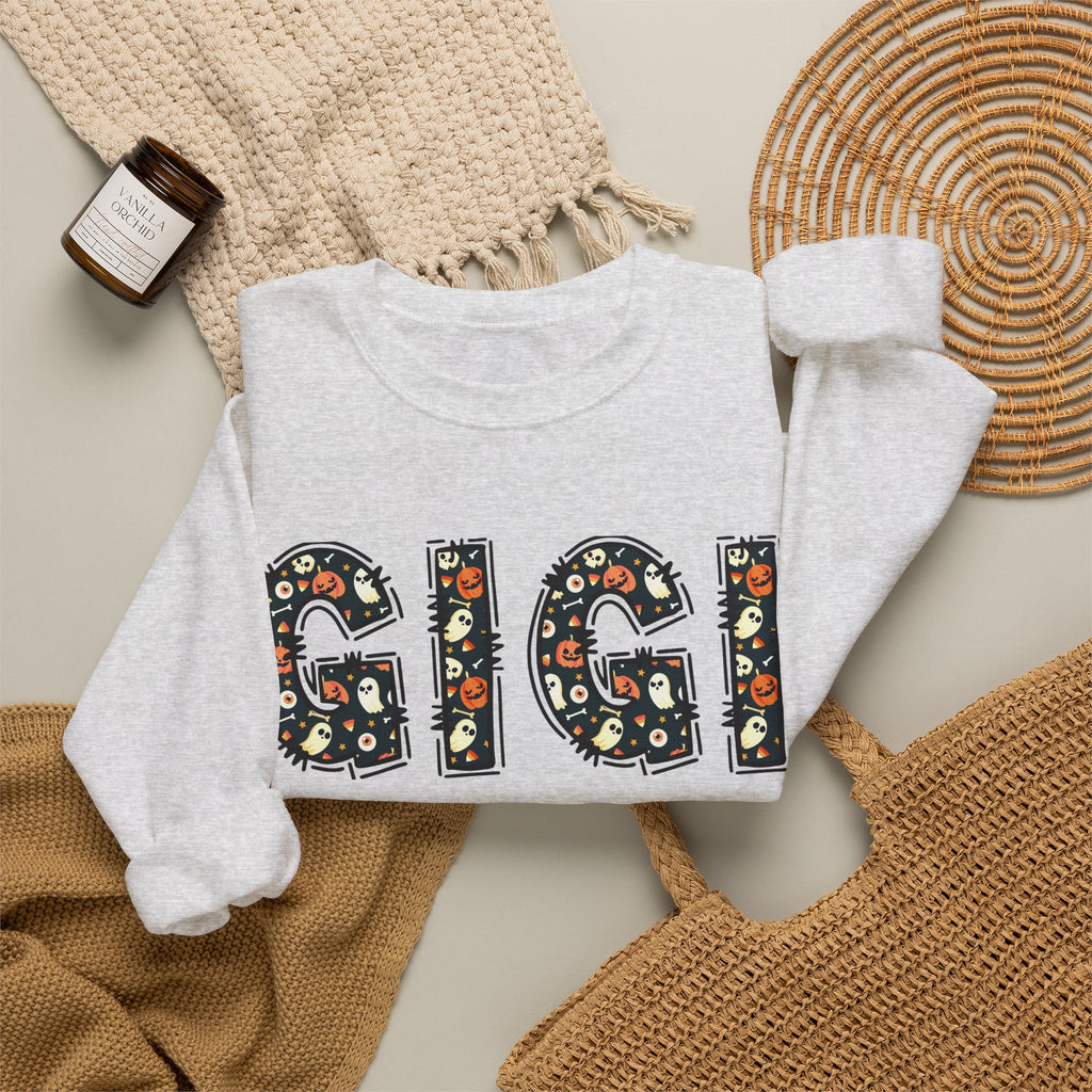 GIGI Pumpkin Skull Halloween Sweatshirt | Grandma Grandmother Mamaw Autumn Crew Sweater