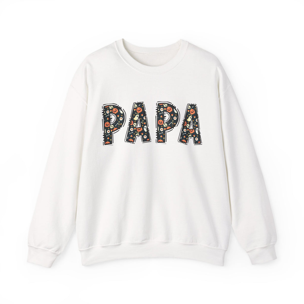 Papa Pumpkin Skull Halloween Sweatshirt | Dad Father Grandpa Grandfather Autumn Crew Halloween Sweater