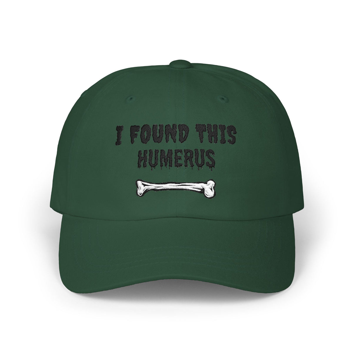 I Found This Humerus bone Dad Cap | Funny Skeleton Skull Hat | Halloween Pun